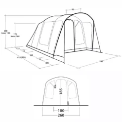 Aufblasbares Campingzelt Outwell Monterey 4 Air -Campingzubehör Verkäufe skizze 1 outwell monterey 4 air campingzelt familienzelt vier personen 1000 1 27443