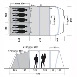 Aufblasbares Zelt Outwell Tennessee 5 Air -Campingzubehör Verkäufe skizze 2 outwell tennessee 5 air campingzelt familienzelt fuenf personen 1000 2 27454