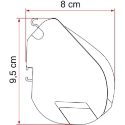 Wandmarkise Fiamma F35 Pro 220, Tuch: Royal Grey, Gehäuse: Titanium -Campingzubehör Verkäufe skizze masse fiamma f35 pro markise 1000 10 22757